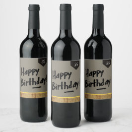 Etiqueta Para Botella De Vino Etiqueta de botella de vino de cumpleaños feliz - 