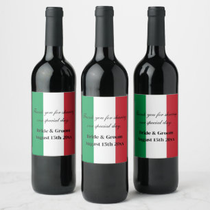 Etiqueta Para Botella De Vino Etiqueta de botella de vino de la bandera italiana