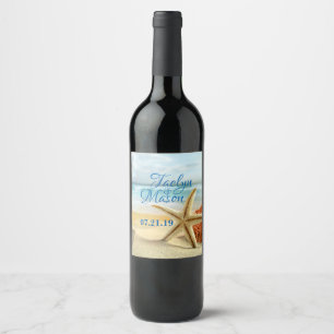 Etiqueta Para Botella De Vino Etiqueta de botella de vino de la escena tropical