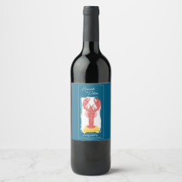 Etiqueta Para Botella De Vino Etiqueta de botella de vino de langosta
