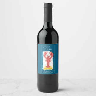 Etiqueta Para Botella De Vino Etiqueta de botella de vino de langosta
