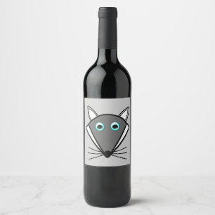Etiqueta Para Botella De Vino Etiqueta de botella de vino de lobo de Halloween