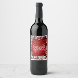 Etiqueta Para Botella De Vino Etiqueta de botella de vino de navidad - Poema de 