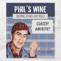 Etiqueta de botella de vino de Phil: Classy, AMIRI