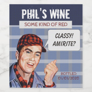 Etiqueta Para Botella De Vino Etiqueta de botella de vino de Phil: Classy, AMIRI