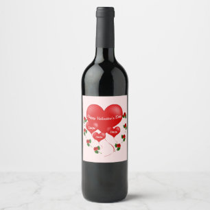 Etiqueta Para Botella De Vino Etiqueta de botella de vino de San Valentín