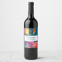 Etiqueta de botella de vino de verano brillante "B