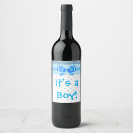 Etiqueta Para Botella De Vino Etiqueta de botella de vino "It's a Boy"