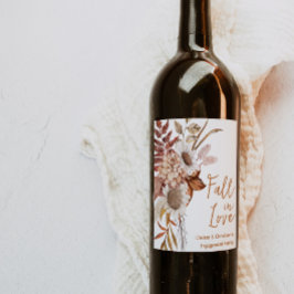 Etiqueta Para Botella De Vino Etiqueta de Botella de Vino Otoño Rústico Enamórat