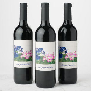 ETIQUETA PARA BOTELLA DE VINO ETIQUETA DE BOTELLA DE VINO: PINTURA DE FLORES JAP