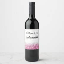 Etiqueta De Botella De Vino ¿Serás Mi Dama De Hono