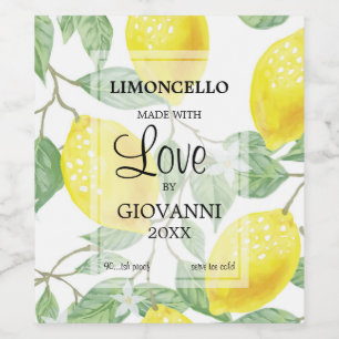 Etiqueta Para Botella De Vino Etiqueta de Botella Pequeña de Limoncello Hecho co