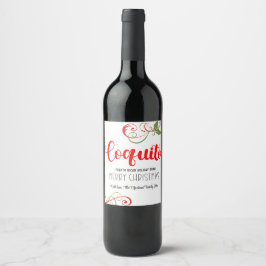 Etiqueta Para Botella De Vino Etiqueta de botella personalizada Coquito Merry Ch
