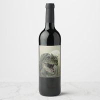 Etiqueta de botellas de vino de Dinosaurio