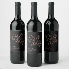 Etiqueta Para Botella De Vino Etiqueta de cumpleaños personalizada Simple Dirty 