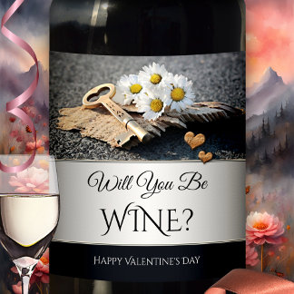 Etiqueta Para Botella De Vino Etiqueta de El día de San Valentín de vino diverti