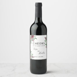 Etiqueta Para Botella De Vino Etiqueta de frasco de Boda floral de borgoña