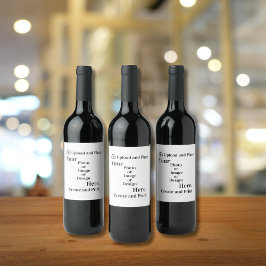 Etiqueta Para Botella De Vino Etiqueta de frasco de su diseño o envío de fotos