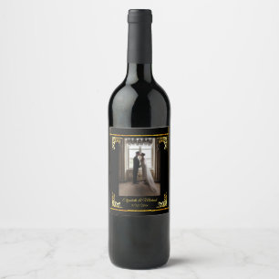 Etiqueta Para Botella De Vino Etiqueta de frasco de vino de fotografía de Monogr