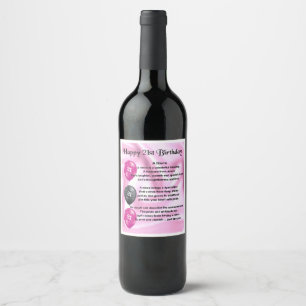 Etiqueta Para Botella De Vino Etiqueta de frasco de vino de poema de sobrina 21 