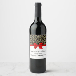 Etiqueta Para Botella De Vino Etiqueta de frasco de vino rojo W de color negro d