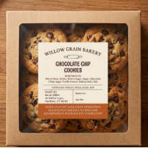 Etiqueta de galleta de chocolate de alimentos de c