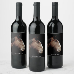 Etiqueta Para Botella De Vino Etiqueta de Personalizado de caballos elegante de