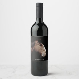 Etiqueta Para Botella De Vino Etiqueta de Personalizado de caballos elegante de 