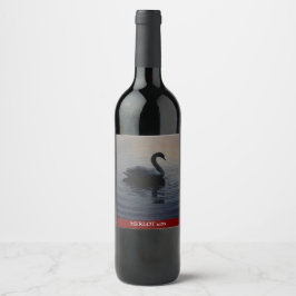 Etiqueta Para Botella De Vino Etiqueta de Personalizado de cisne elegante de cos