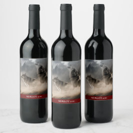 Etiqueta Para Botella De Vino Etiqueta de Personalizado de lobo elegante de Mock
