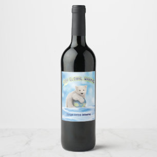 Etiqueta Para Botella De Vino Etiqueta de Personalizado de oso polar para el cal