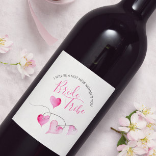 Etiqueta Para Botella De Vino Etiqueta de propuesta de Corazones de color de agu