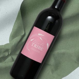 Etiqueta Para Botella De Vino Etiqueta de propuesta de dama de honor rosa