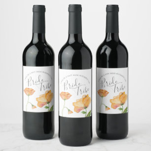 Etiqueta Para Botella De Vino Etiqueta de propuesta de marea floral de color de 