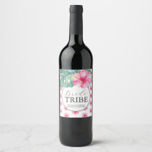 Etiqueta Para Botella De Vino Etiqueta de propuesta de marea floral de color de 