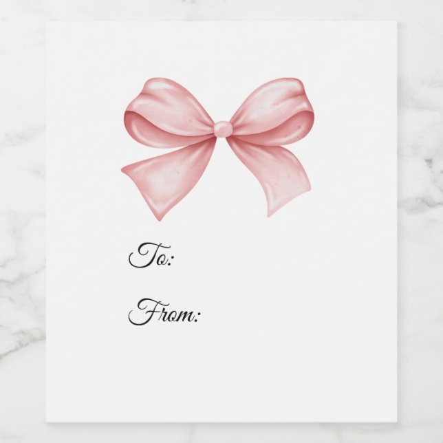 Etiqueta Para Botella De Vino Etiqueta de regalo de lazo (Etiqueta única)