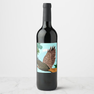 Etiqueta Para Botella De Vino Etiqueta de regalo Halcón en vuelo 