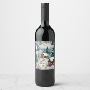 Etiqueta Para Botella De Vino Etiqueta de regalo ( Winter Wonderland )