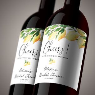 Etiqueta Para Botella De Vino Etiqueta de vid para ducha de novia con acuarela d