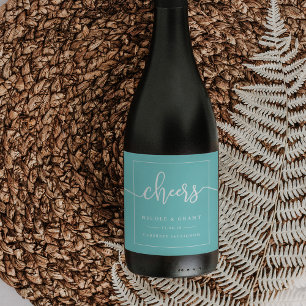 Etiqueta Para Botella De Vino Etiqueta de vino a favor de boda   Aqua