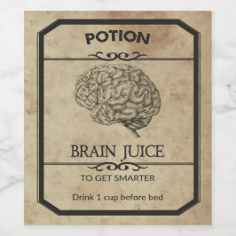 Etiqueta Para Botella De Vino Etiqueta de vino apoteórico de jugo cerebral de Ha