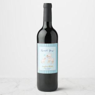 Etiqueta Para Botella De Vino Etiqueta de vino Baby Shower Blue Boy Lamb
