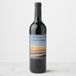 Etiqueta Para Botella De Vino Etiqueta de vino Beach Sunset