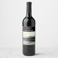Etiqueta de vino blanco de anillos de montaña
