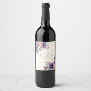Etiqueta Para Botella De Vino Etiqueta de vino boda de flores rosadas puras