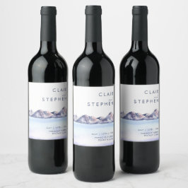 Etiqueta Para Botella De Vino Etiqueta de vino Boda de invierno