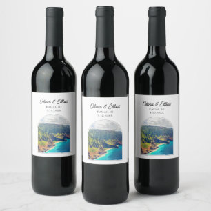 Etiqueta Para Botella De Vino Etiqueta de vino Boda de Kauai