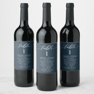 Etiqueta Para Botella De Vino Etiqueta de vino Boda de números de tabla minimali