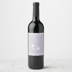 Etiqueta Para Botella De Vino Etiqueta de vino Boda de Rosa de lavanda