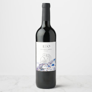 Etiqueta Para Botella De Vino Etiqueta de vino Boda de Santorini - Edición de fr